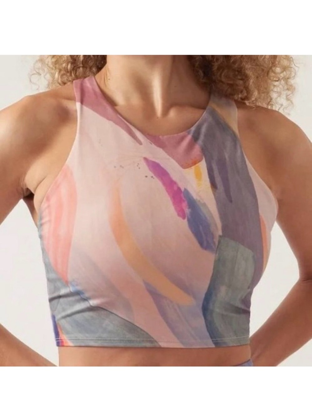 Athleta conscious Crop Bra Multicolor Abstract A-C-large